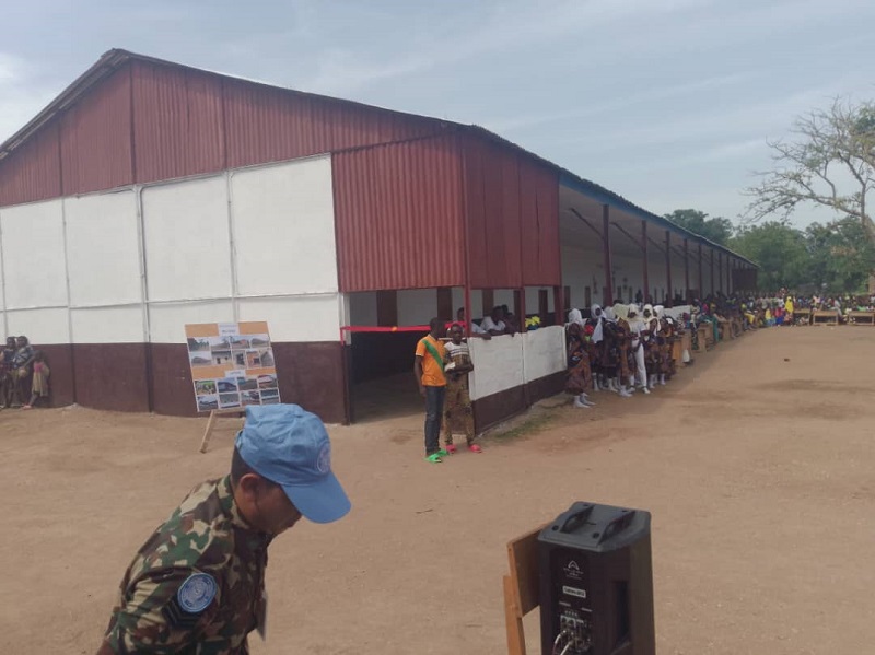 Centrafrique : Le lycée moderne de Kouango réhabilité par la Minusca et remis aux autorités locales et éducatives